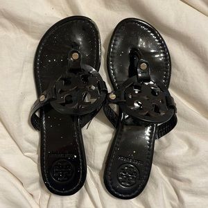 Black Patent Leather Tory Burch Sandals Size 7